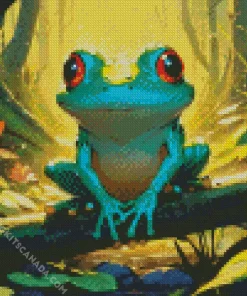 Cute Frog Chilling Diamond Painting