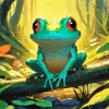 Cute Frog Chilling Diamond Painting