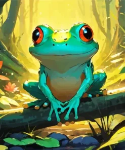 Cute Frog Chilling Diamond Painting