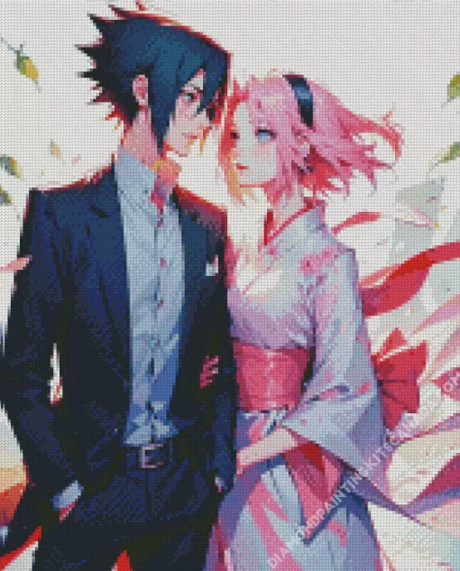 Cute Sasuke Uchiha Sakura Haruno Diamond Painting