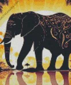 Elephant Silhouette Diamond Painting