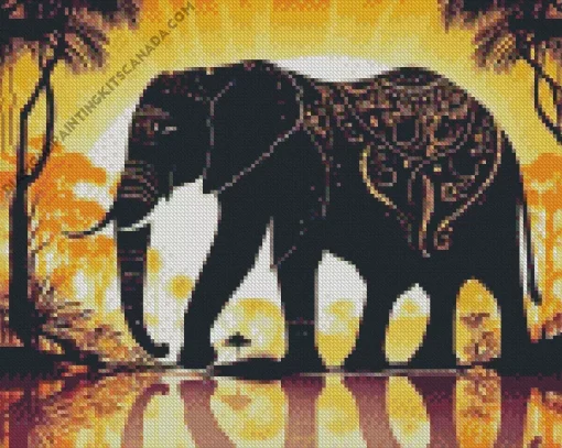 Elephant Silhouette Diamond Painting