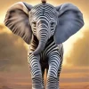 Elephant With Zebra Stripes Diamond Painting