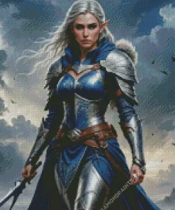 Elf Female Warrior Art Diamond Painting