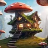 Fairy Mushroom House Diamond Painting