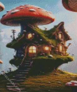 Fairy Mushroom House Diamond Painting