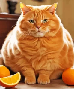 Fat Orange Cat Diamond Painting