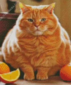 Fat Orange Cat Diamond Painting