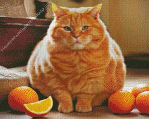 Fat Orange Cat Diamond Painting