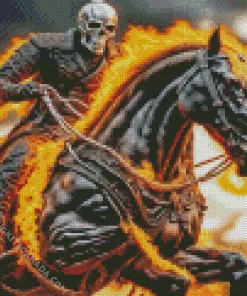 Fire Ghost Horse Rider Diamond Painting