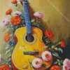 Floral Guitar Diamond Painting