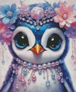 Flower Penguin Diamond Painting