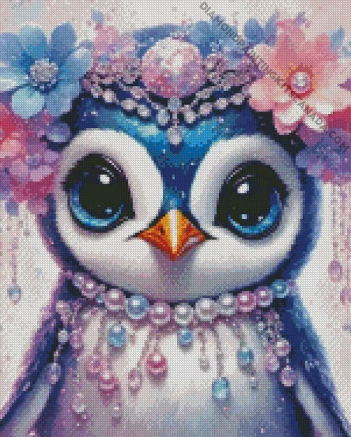 Flower Penguin Diamond Painting