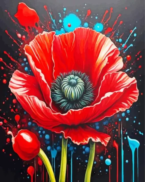 Flower Poppy Diamond Painting