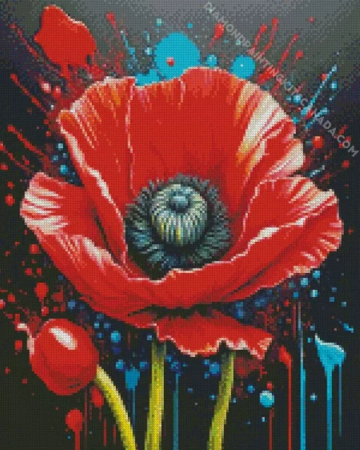 Flower Poppy Diamond Painting