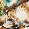 Flowers And Coffee Diamond Painting