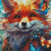 Fox And Butterfly Diamond Painting