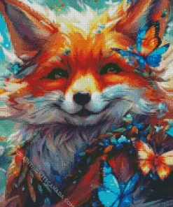 Fox And Butterfly Diamond Painting