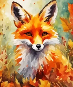 Fox In Fall Diamond Painting