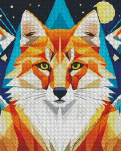 Geometric Abstract Fox Diamond Painting