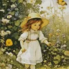 Girl In A Garden Diamond Painting