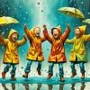 Happy Friends In The Rain Diamond Painting