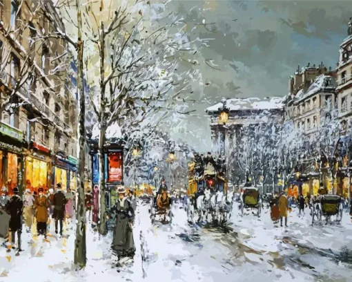 La Madeleine Sous La Neige Diamond Painting