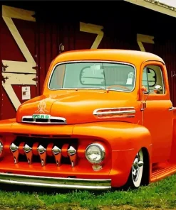 Orange Ford F1 Diamond Painting