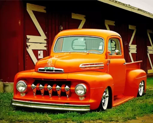 Orange Ford F1 Diamond Painting