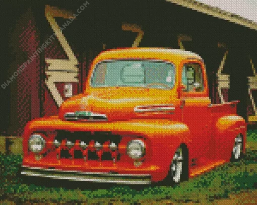 Orange Ford F1 Diamond Painting