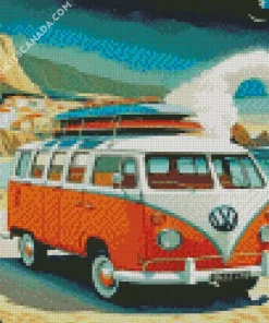 Orange Volkswagen Diamond Painting