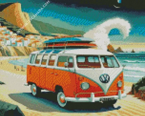 Orange Volkswagen Diamond Painting