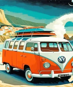 Orange Volkswagen Diamond Painting