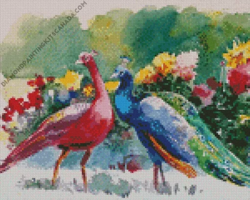 Peacock Couple Diamond Painting