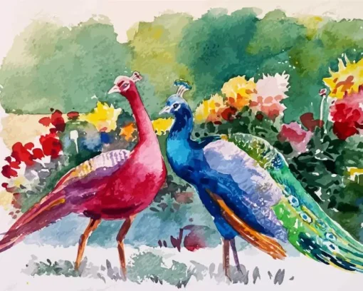 Peacock Couple Diamond Painting