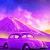 Purple Volkswagen Beetle Diamond Painting