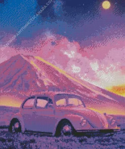 Purple Volkswagen Beetle Diamond Painting