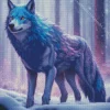 Purple Wolf Diamond Painting