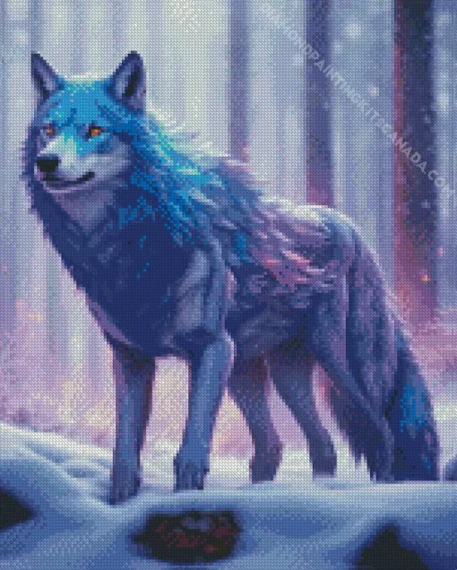 Purple Wolf Diamond Painting