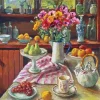 Ranunculus And Pears Olley Diamond Painting