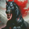 Red And Black Horse Diamond Painting