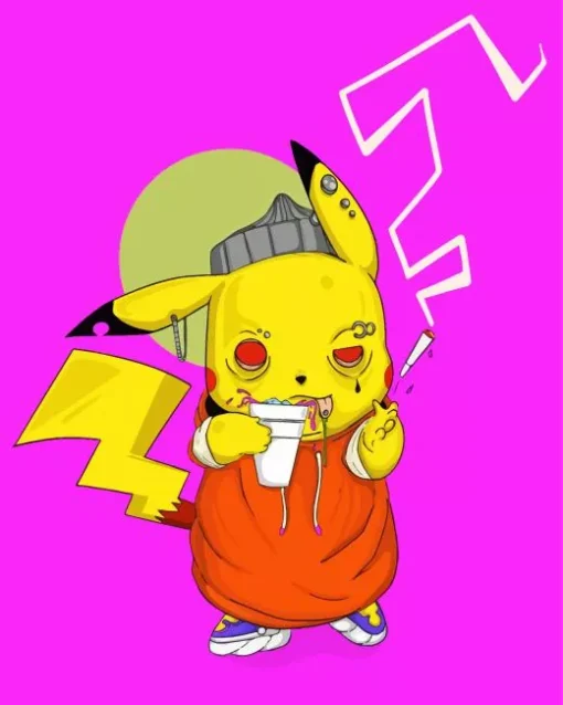 Smoking Pikachu Diamond Painting