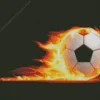 Soccer Ball On Fire Diamond Painting