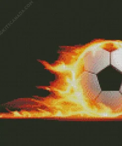 Soccer Ball On Fire Diamond Painting