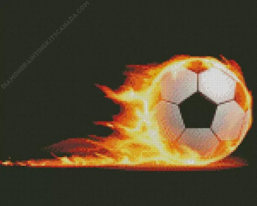 Soccer Ball On Fire Diamond Painting