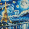 Starry Night Eiffel Tower Diamond Painting