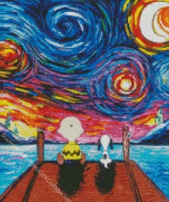 Starry Night Snoopy Diamond Painting