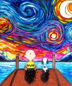 Starry Night Snoopy Diamond Painting