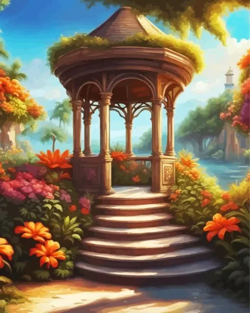 Tropical Gazebo Diamond Painting