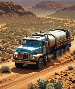 Truck In The Desert Diamond Painting